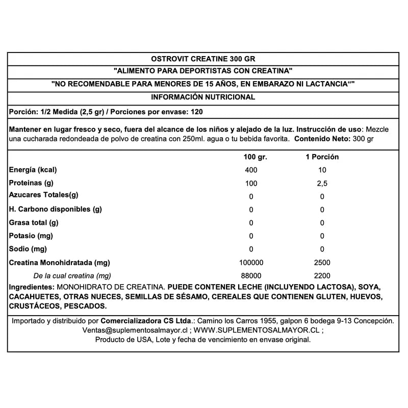 OSTROVIT CREATINA MONOHIDRATADA 300GR